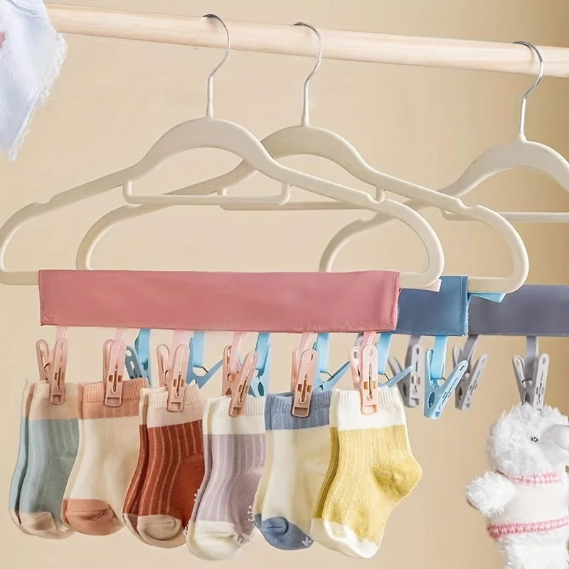 2-Pack Foldable Travel Clothes Hangers & Portable Clothesline Travel Clothes Hanger QXL
