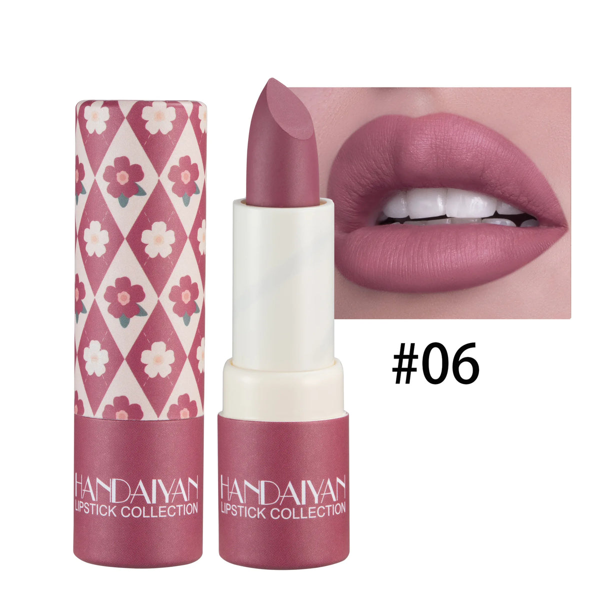 Handaiyan Matte Lipstick | 8 Colors Velvet Paper Tube Matte Lipstick QXL 06 3.8g Full Size