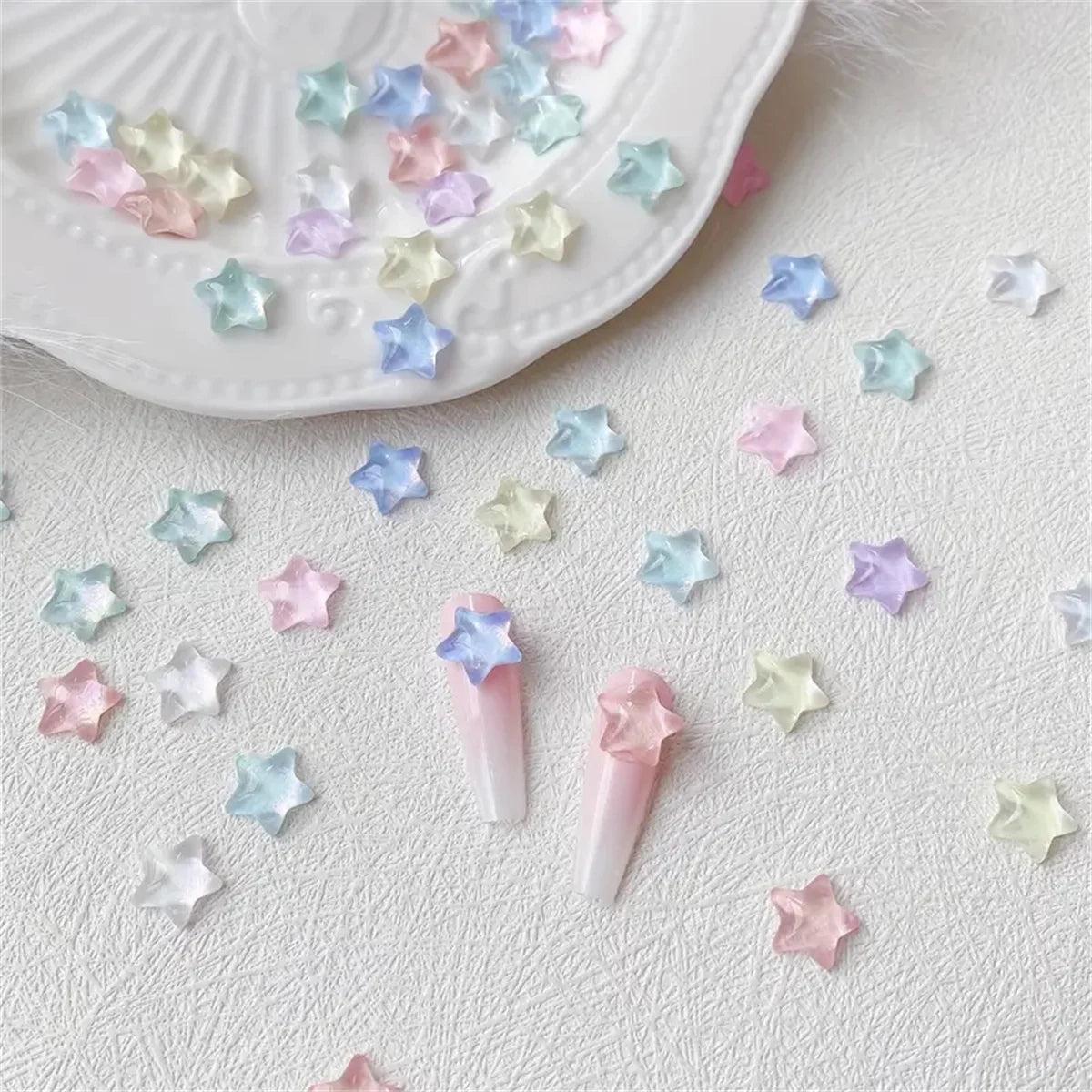 10-Pack 3D Resin Star Nail Art Charms | Kawaii Rhinestones DIY Nail Art Charms QXL