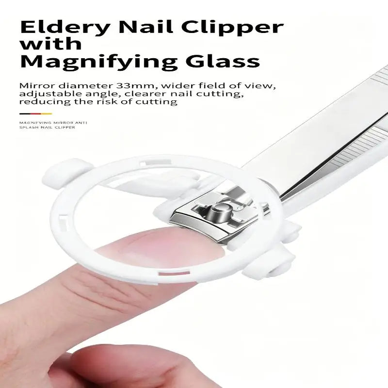 Nail Clipper with Magnifying Glass | Anti-Splash Stainless Steel Nail Clipper QXL