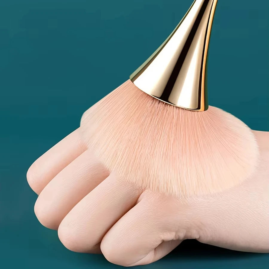 Fan-Shaped Powder & Nail Duster Brush | Soft Fluffy Bristles Nail Duster Brush QXL