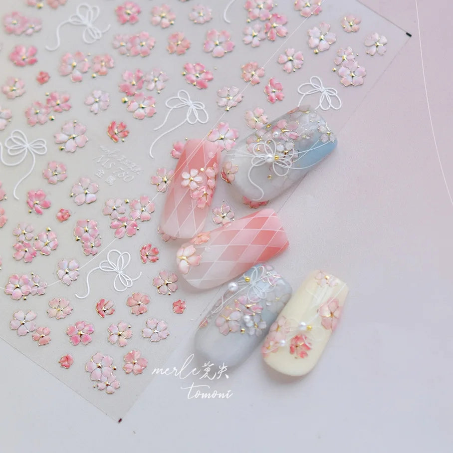 5D Frangipani Nail Art Stickers | Tropical Plumeria Decals Nail Art Stickers QXL