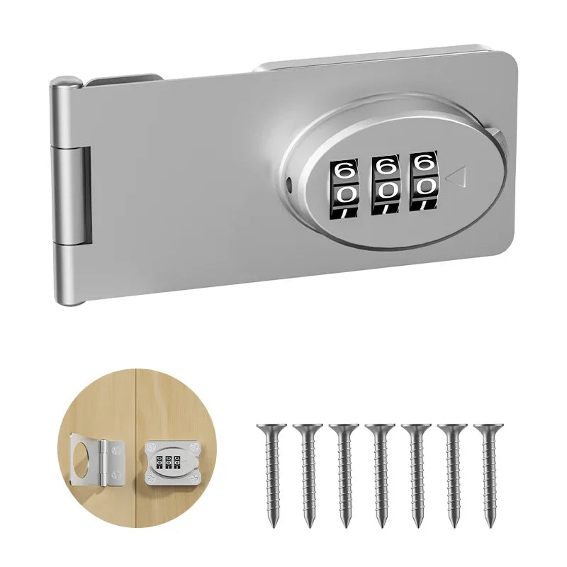 Child Safety Cabinet & Drawer Lock | Double Opening Silver Cabinet Safety Lock QXL B197 Silvery-1pcs