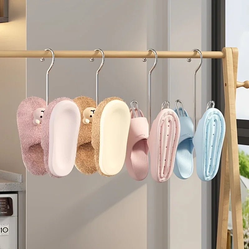 PVC Shoe Hanging Rack | Double Hook Drying & Storage Organizer Shoe Hanging Rack QXL