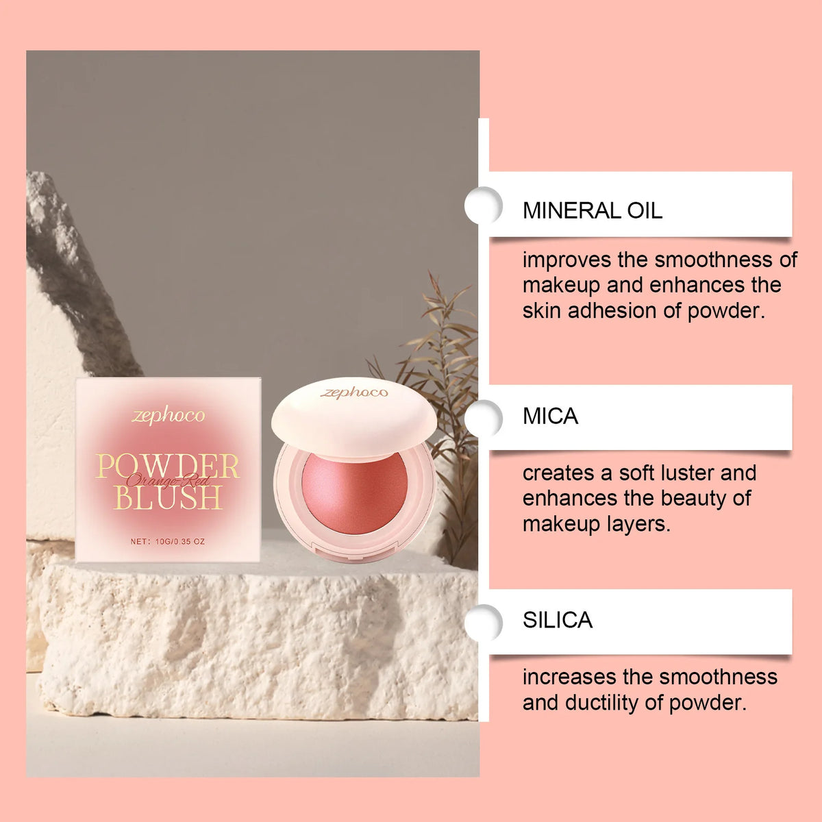 Orange-Red Cream Blush | Buildable Moisturizing Formula Cream Blush QXL