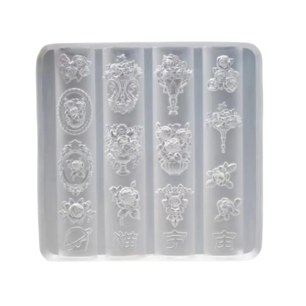 3D Vintage Bouquet Silicone Nail Art Mold | DIY Manicure Tool Silicone Nail Mold QXL 1pc