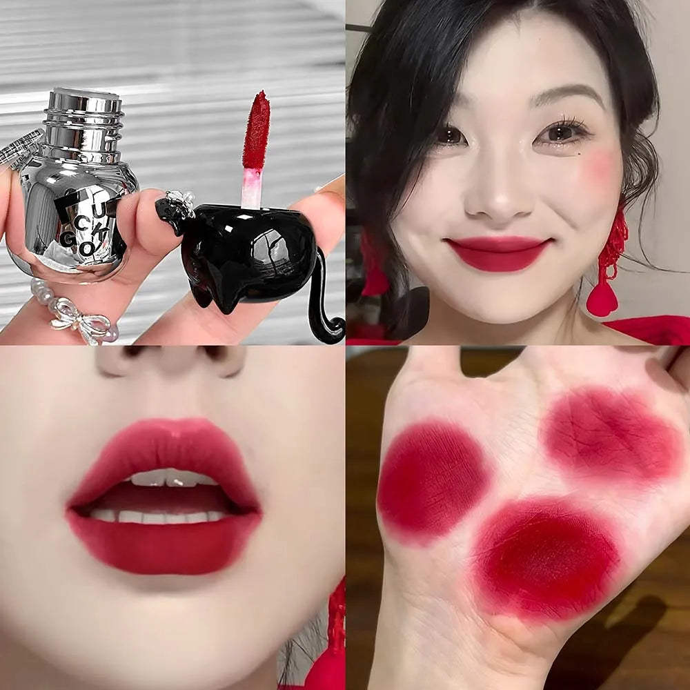 Black Cat Matte Lip Mud | Velvet Waterproof Lip Clay – 6 Shades Matte Lip Mud QXL 06