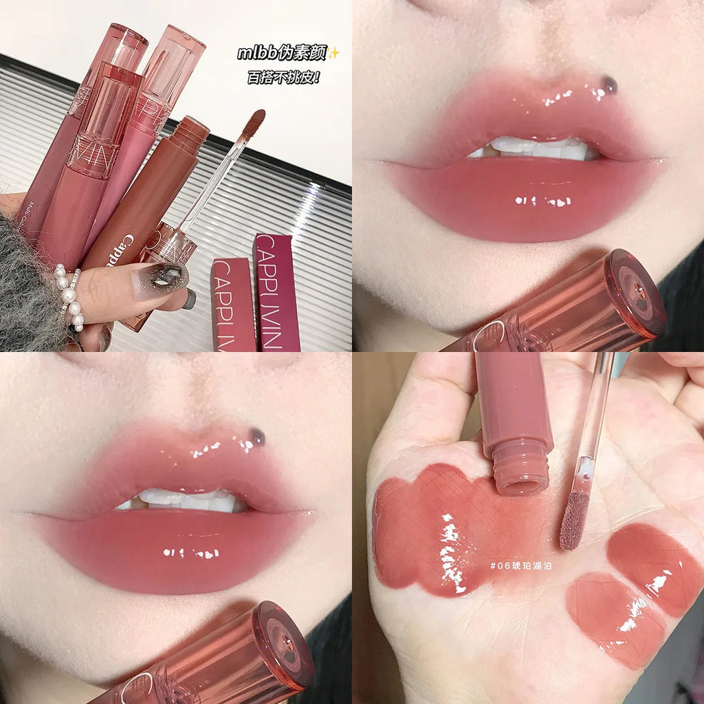 Cappuvini Jelly Mirror Lip Gloss | Moisturizing High-Shine Lip Gloss QXL 06