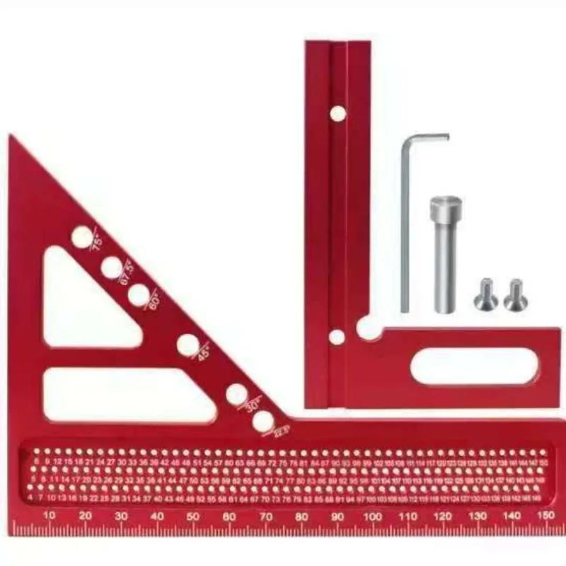 Aluminum Alloy Woodworking Triangle Square | Multi-Angle Ruler Carpenter Marking Square QXL