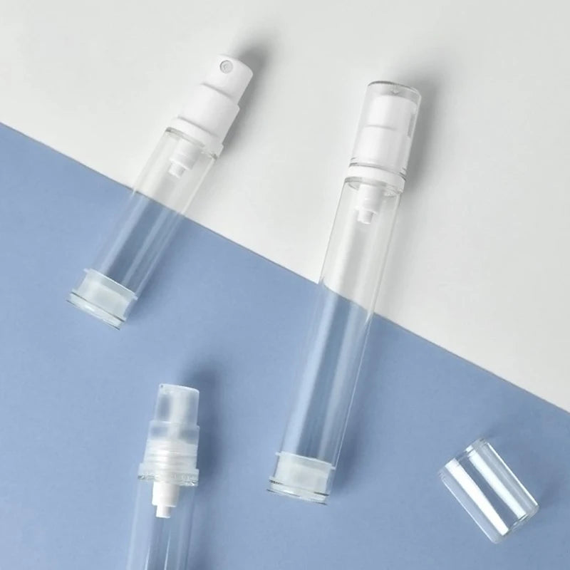 Airless Vacuum Pump Bottle 5/10/15ml | Refillable Travel Container Cosmetic Pump Bottle QXL