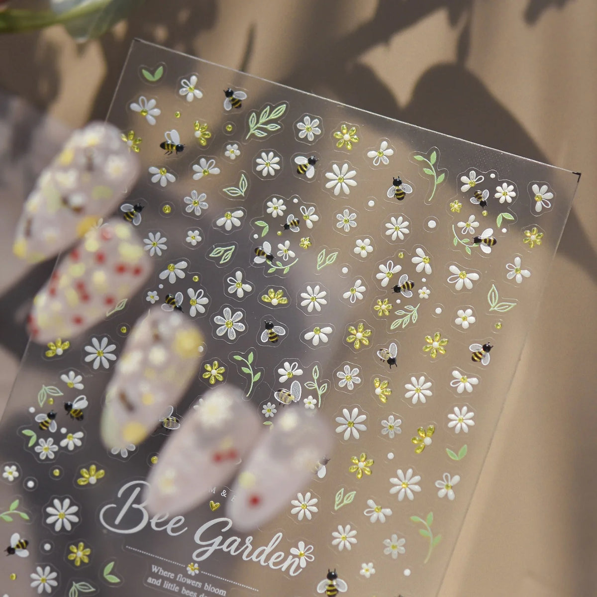 Bee Garden 5D Nail Stickers | Daisy & Floral Nail Decals 5D Nail Stickers QXL