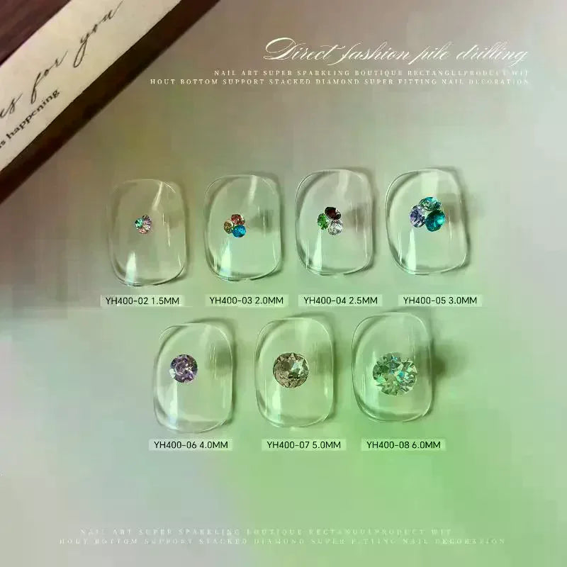 Mixed Crystal Nail Rhinestones | Pointed-Base DIY Gem Set Nail Art Rhinestones QXL