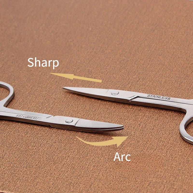 Stainless Steel Eyebrow Nose Nail Scissors & Face Razor Cuticle Trimmer Grooming Scissors QXL