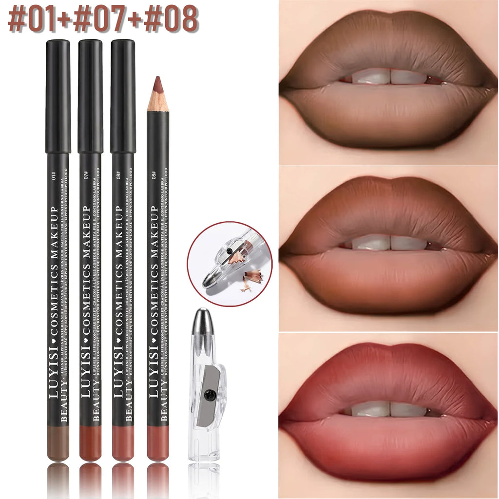 Waterproof Velvet Matte Lip Liner Set with Sharpener – 3 Pcs Lip Liner Set QXL 178
