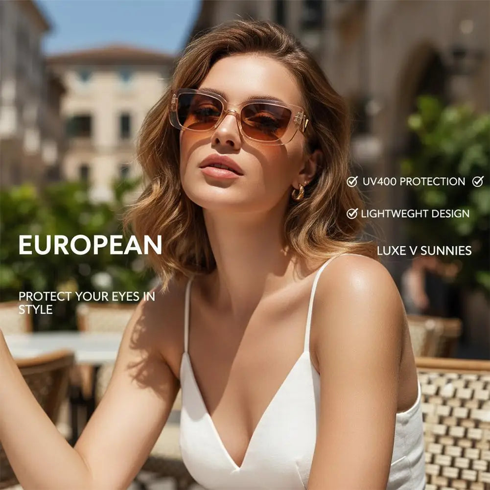 Retro Rectangle Sunglasses UV400 | Vintage Square Shades Unisex Fashion Sunglasses QXL
