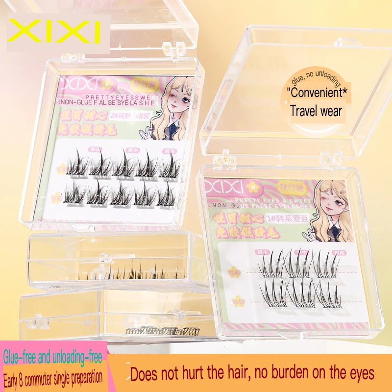 Glue-Free Individual False Eyelashes | Natural Segmented Lashes False Eyelashes QXL