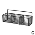 Wall-Mounted Iron Storage Basket Rack | Kitchen & Bath Organizer Wall Storage Rack QXL L