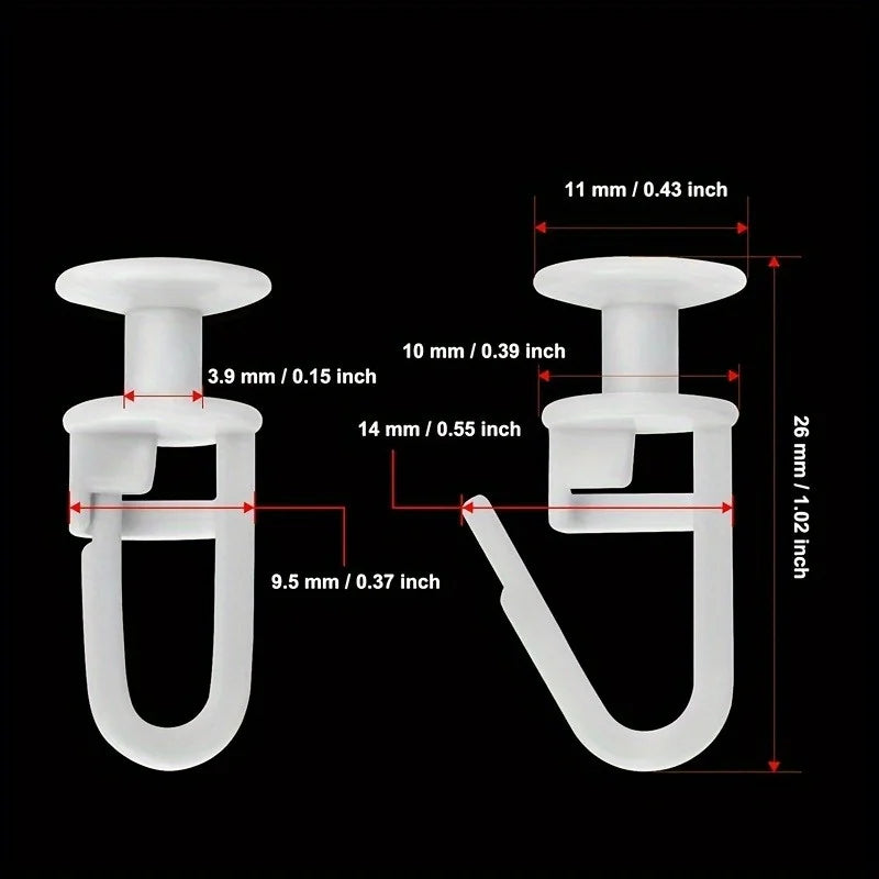 Curtain Track Rollers with Lockable Hooks | Easy Glide Hangers Curtain Track Rollers QXL