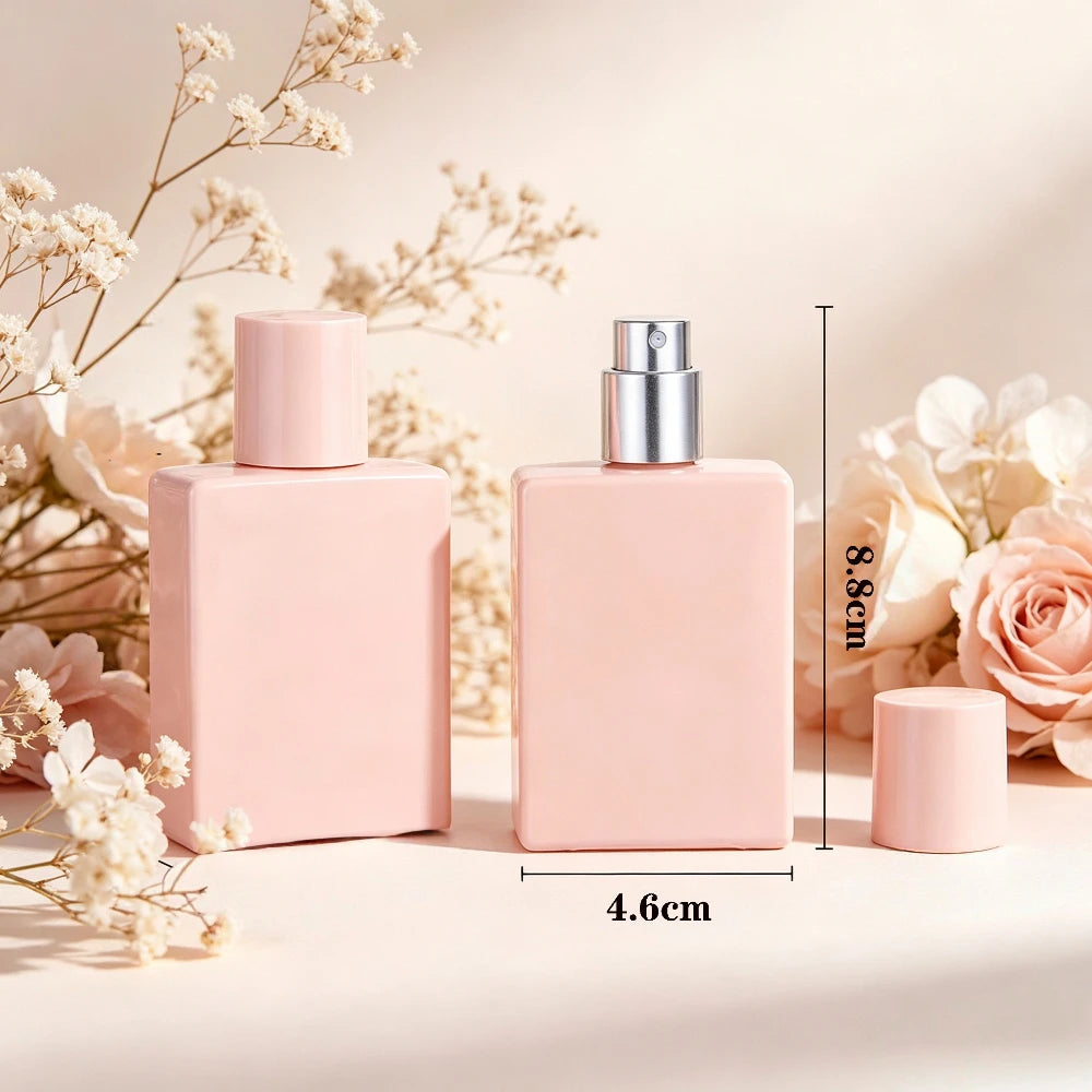 2-Pack Refillable Perfume Spray Bottles 1 oz | Pink & Silver Perfume Atomizer QXL