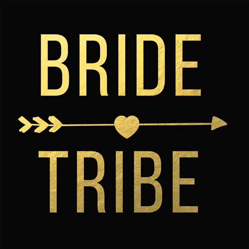 5-Pack Team Bride Gold Temporary Tattoos | Bachelorette Party Temporary Tattoos QXL