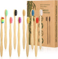 10-Pack Bamboo Toothbrushes | BPA-Free Eco-Friendly Set Bamboo Toothbrush Set QXL 10Pcs Mix colors