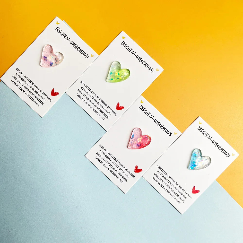 Heart Pocket Hug Tokens with Encouragement Cards | 8–40 Pack Party Favour Token QXL