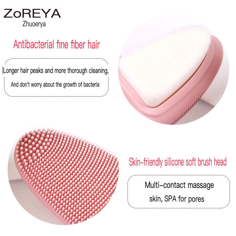 Double-Sided Silicone Facial Cleansing Brush – Soft & Portable Facial Cleansing Brush QXL