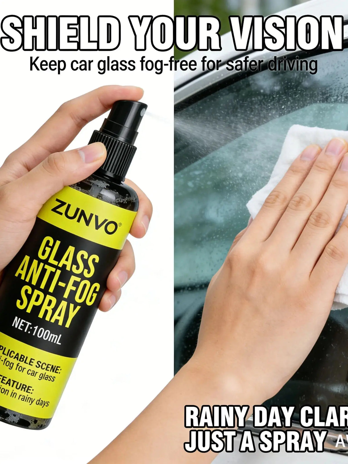 Car Glass Anti-Fog Spray 100ml | Long-Lasting Clear Vision Car Glass Spray QXL Default Title