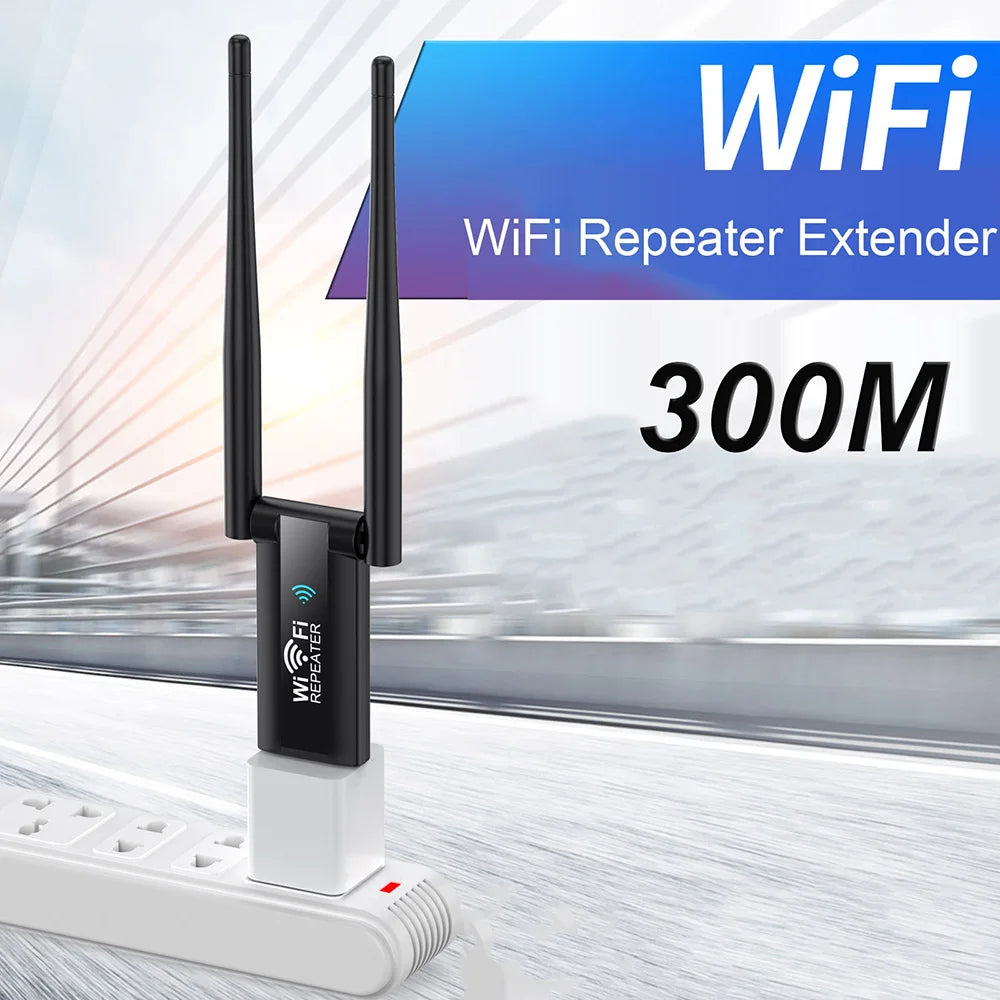 300Mbps USB WiFi Repeater 2.4GHz Wireless Signal Extender WiFi Signal Extender QXL