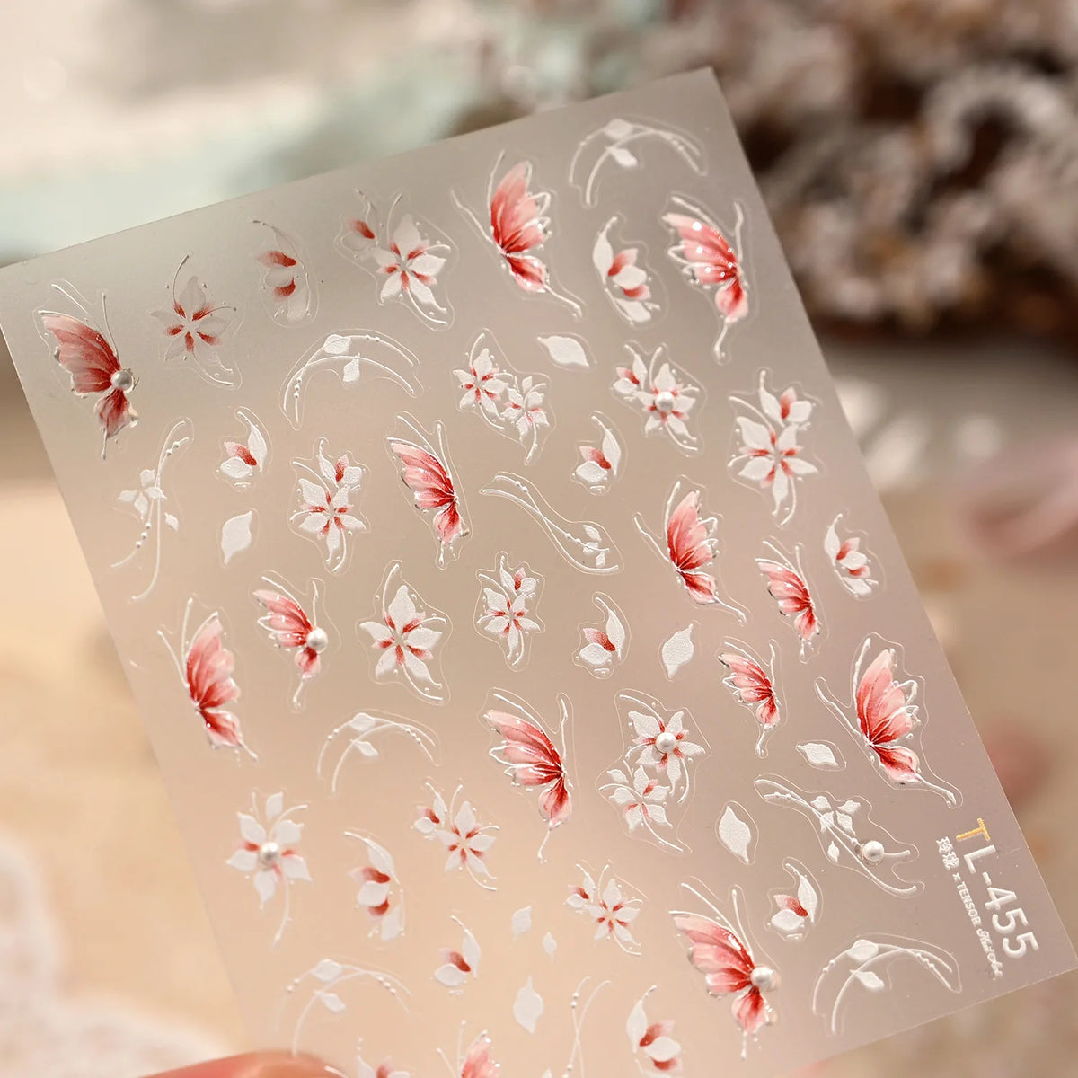 5D Bow & Cherry Self-Adhesive Nail Art Stickers | Decals