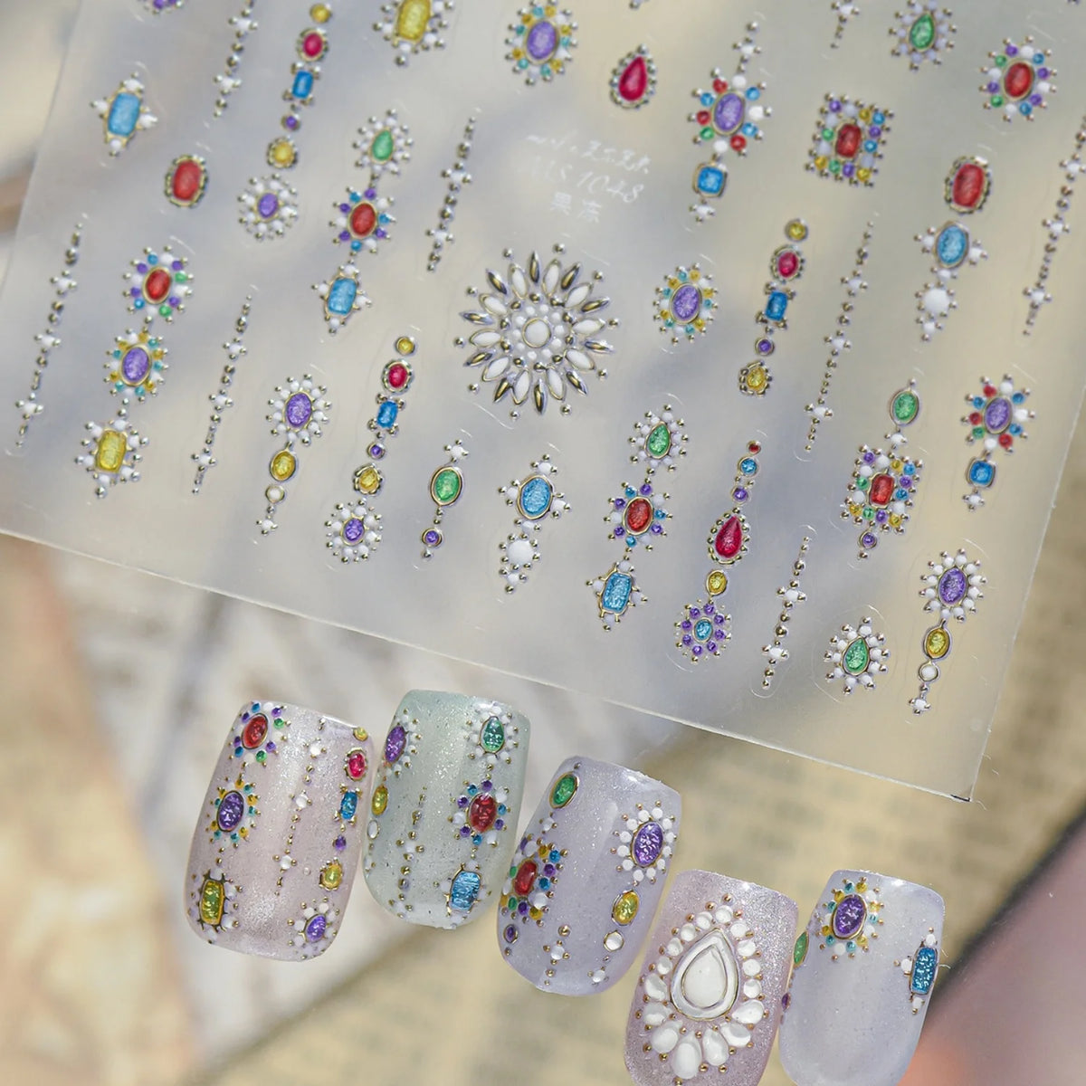 5D Rhinestone Nail Stickers | Gem Chain Flower Decals – NAILFYOU Nail Art Stickers QXL