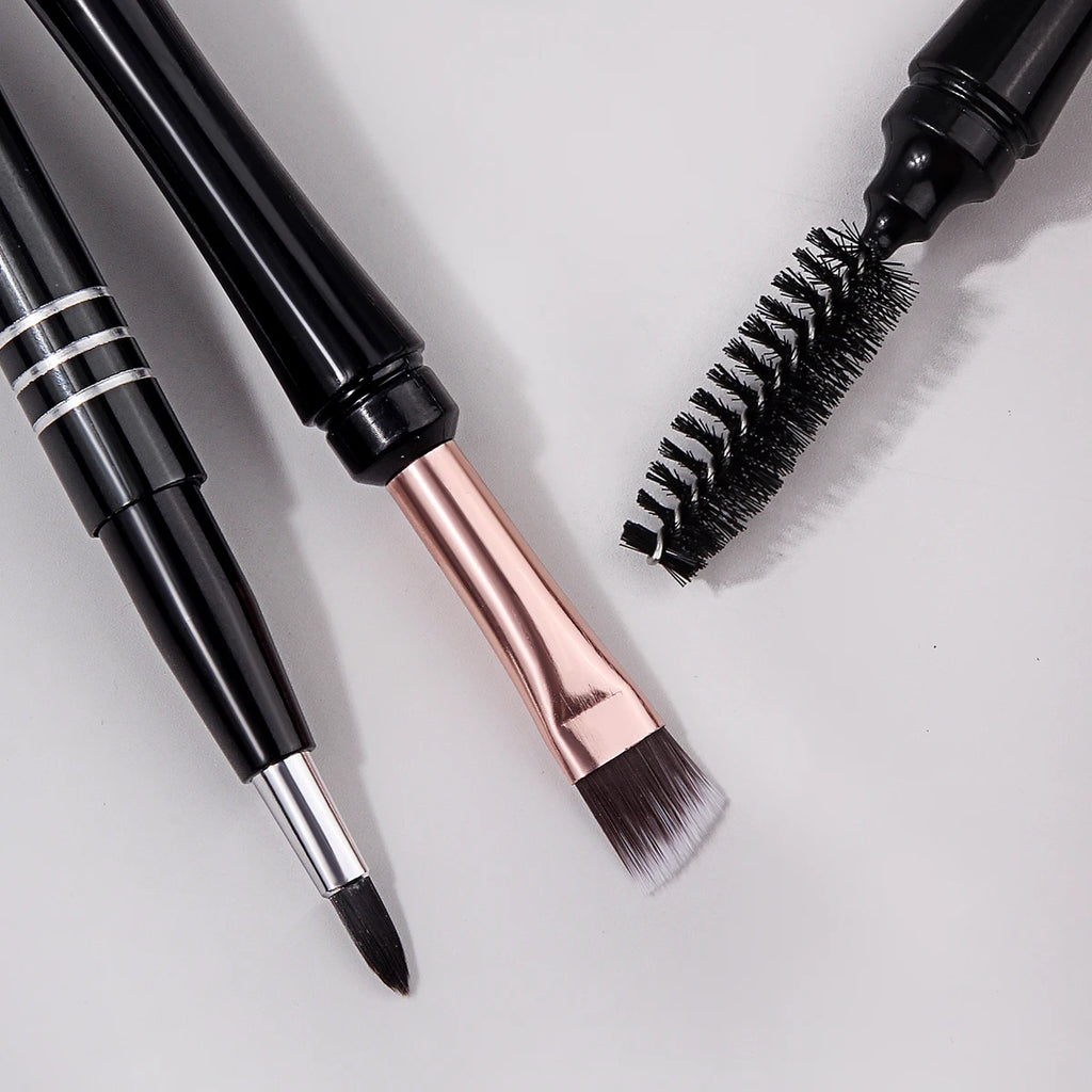 KOSSHOW 2-Pc Travel Makeup Brush Set – Eyebrow, Lash & Lip Eye & Lip Brush Set QXL