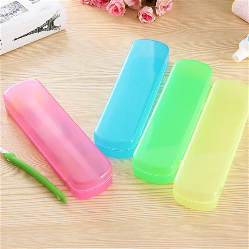 Portable Toothbrush Travel Case | Candy Color Storage Box Toothbrush Travel Case QXL