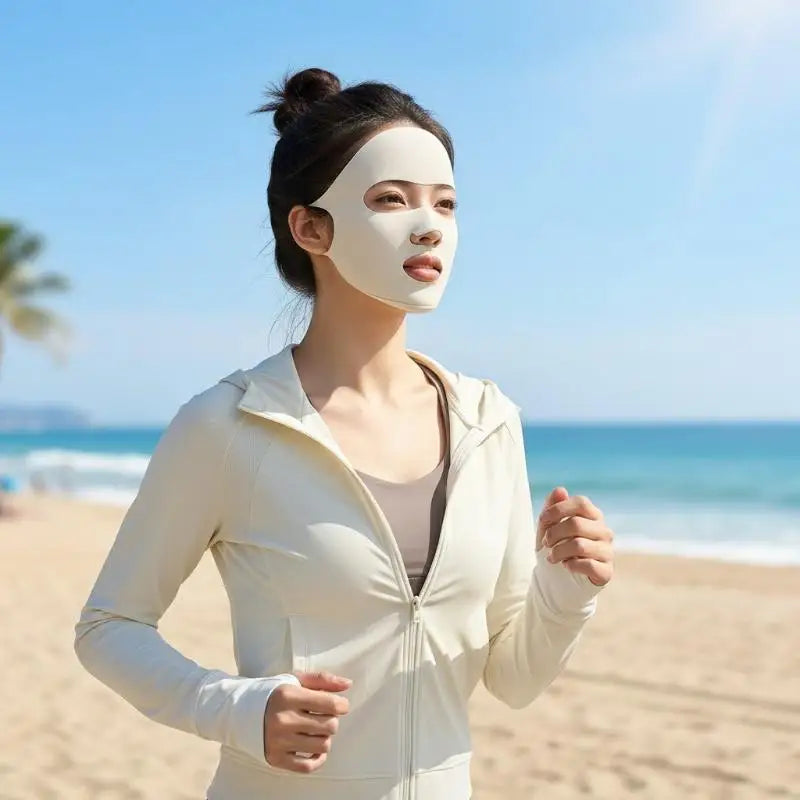 Ice Silk UV Face Mask – Breathable Summer Sun Scarf for Women UV Sun Face Mask QXL