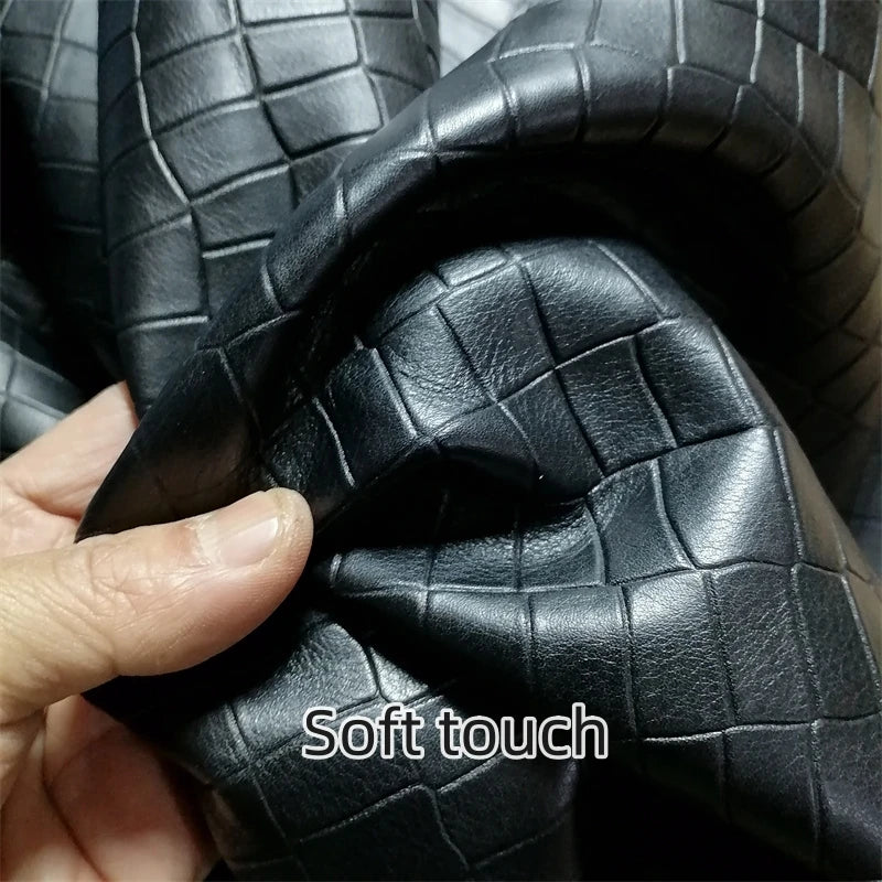 1mm Black Crocodile Grain Top-Grain Cowhide Leather Full Sheet Craft Leather Sheet QXL