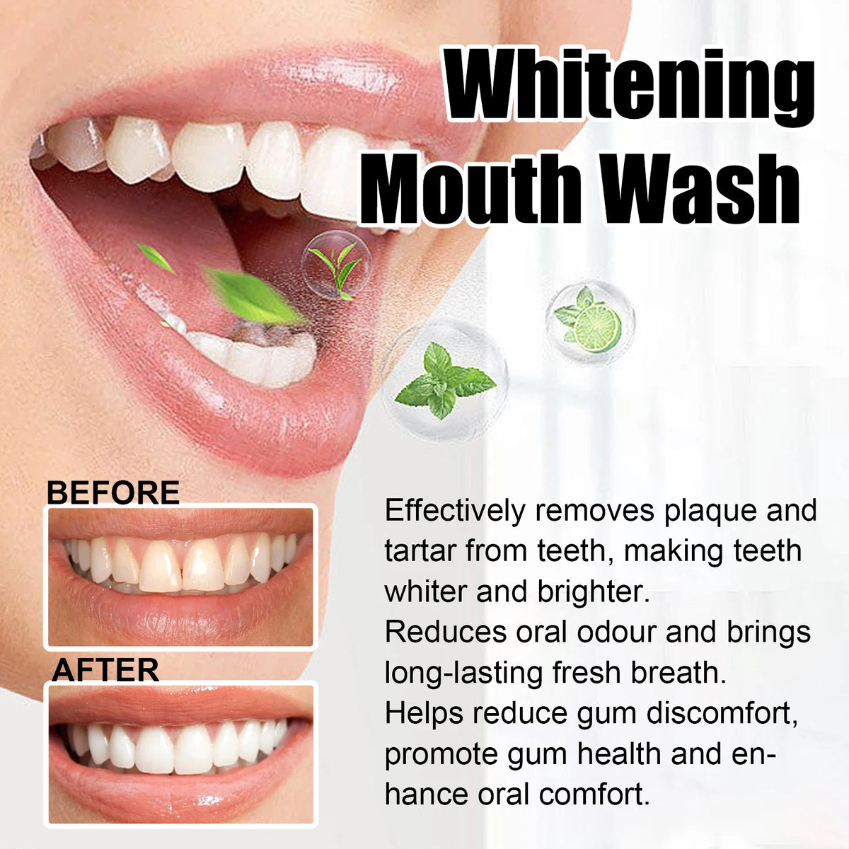 Coconut Mint Oil Pulling Mouthwash & Tongue Scraper Kit Oil Pulling Mouthwash QXL