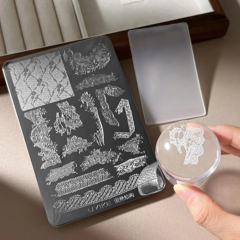 Lace Nail Stamping Plate | Stainless Steel DIY Manicure Tool Nail Stamping Plate QXL