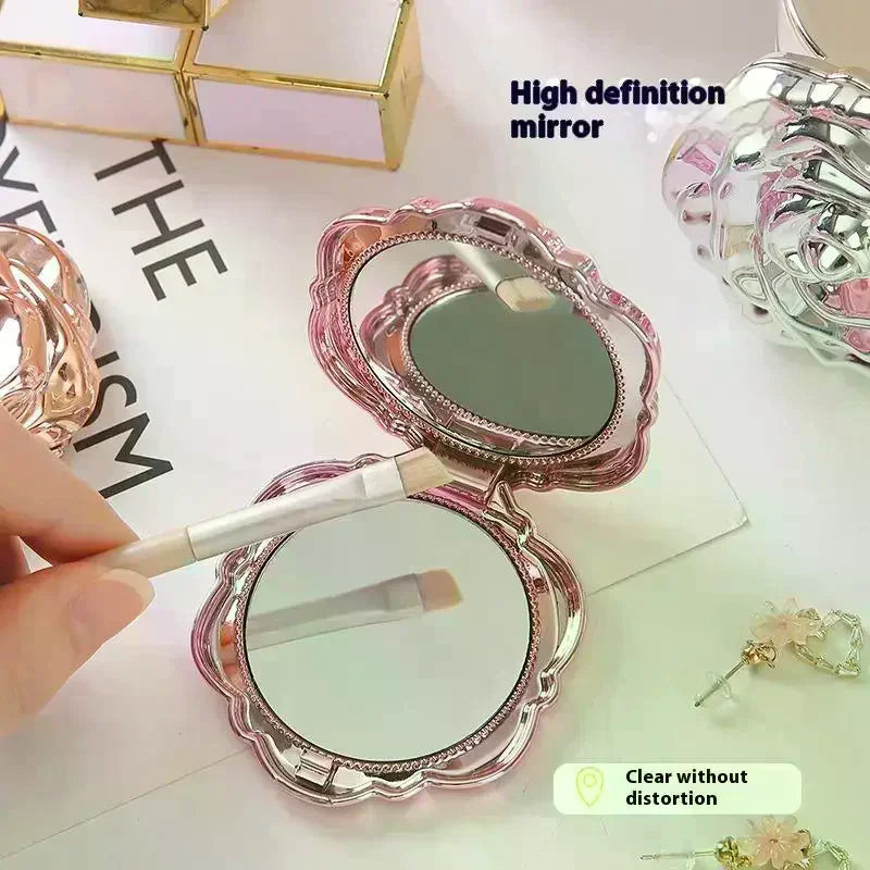 Retro Rose Double-Sided Compact Pocket Mirror | Folding Compact Pocket Mirror QXL