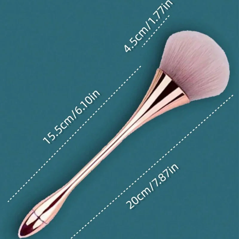 Rose Gold Fan Makeup Brush | Powder, Highlight & Blush Fan Makeup Brush QXL