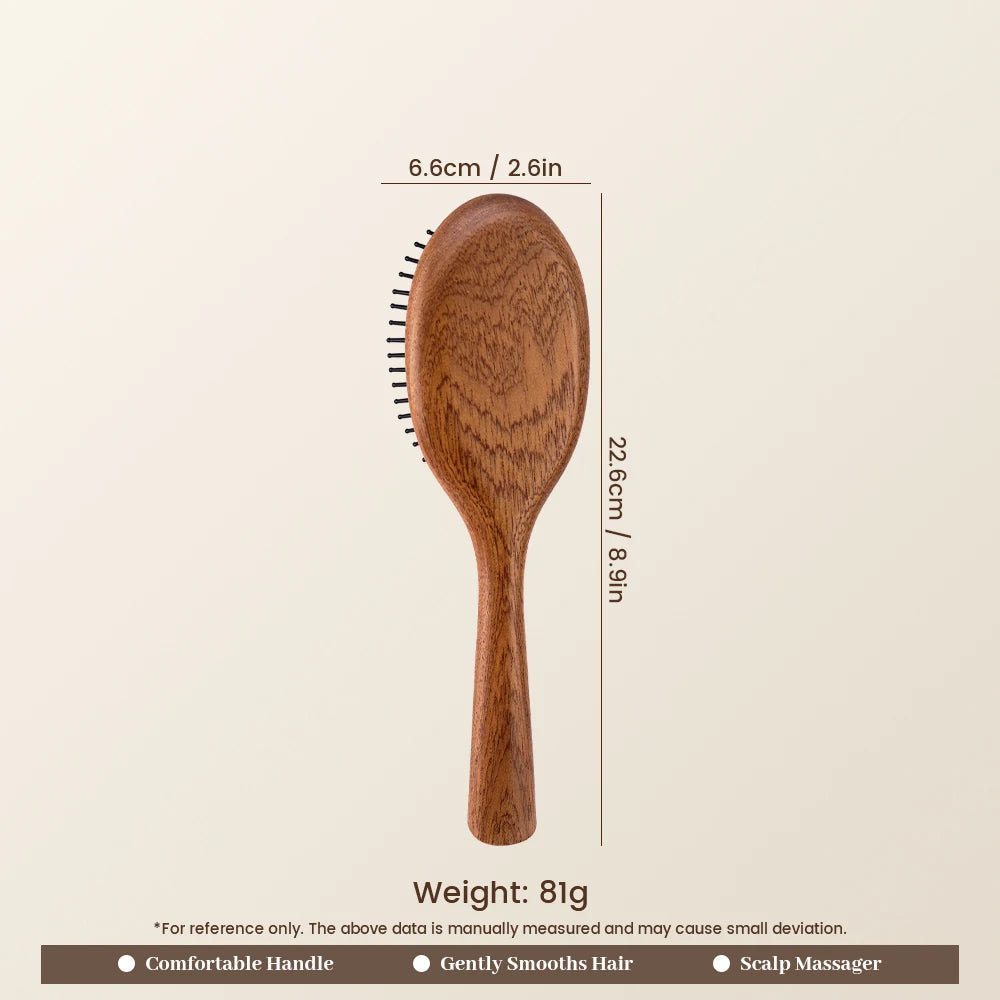 Wooden Bamboo Hair Brush – Airbag Cushion Scalp Massage Comb Hair Brush QXL
