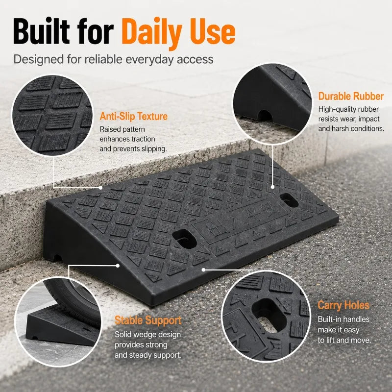 Portable Non-Slip Rubber Curb Ramp 3–10cm | Threshold Ramp Threshold Curb Ramp QXL