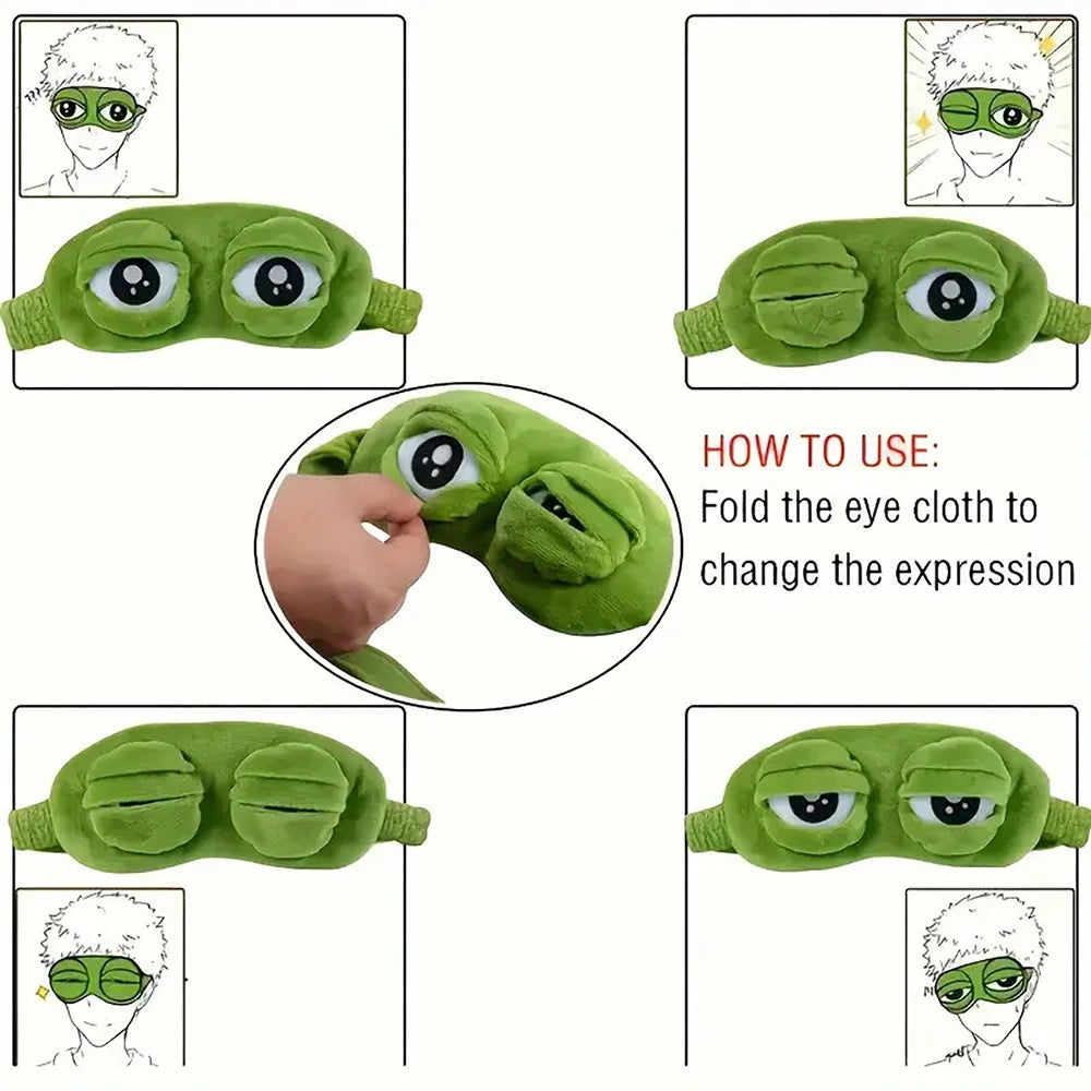 3D Frog Sleep Mask – Soft Plush Blindfold for Travel & Home Sleep Mask QXL
