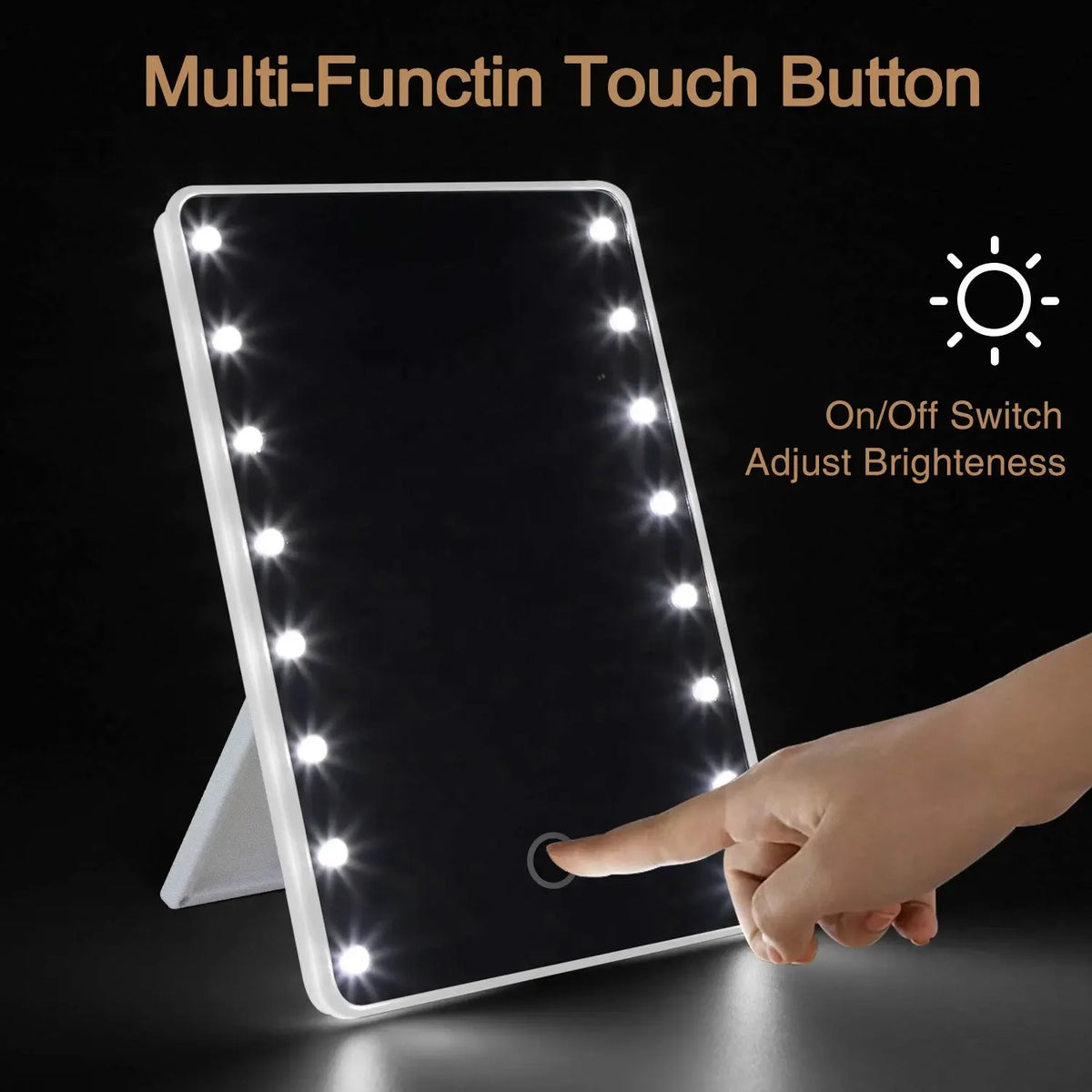 Travel Lighted Makeup Mirror | 180° Rotation & Adjustable Light Lighted Vanity Mirror QXL