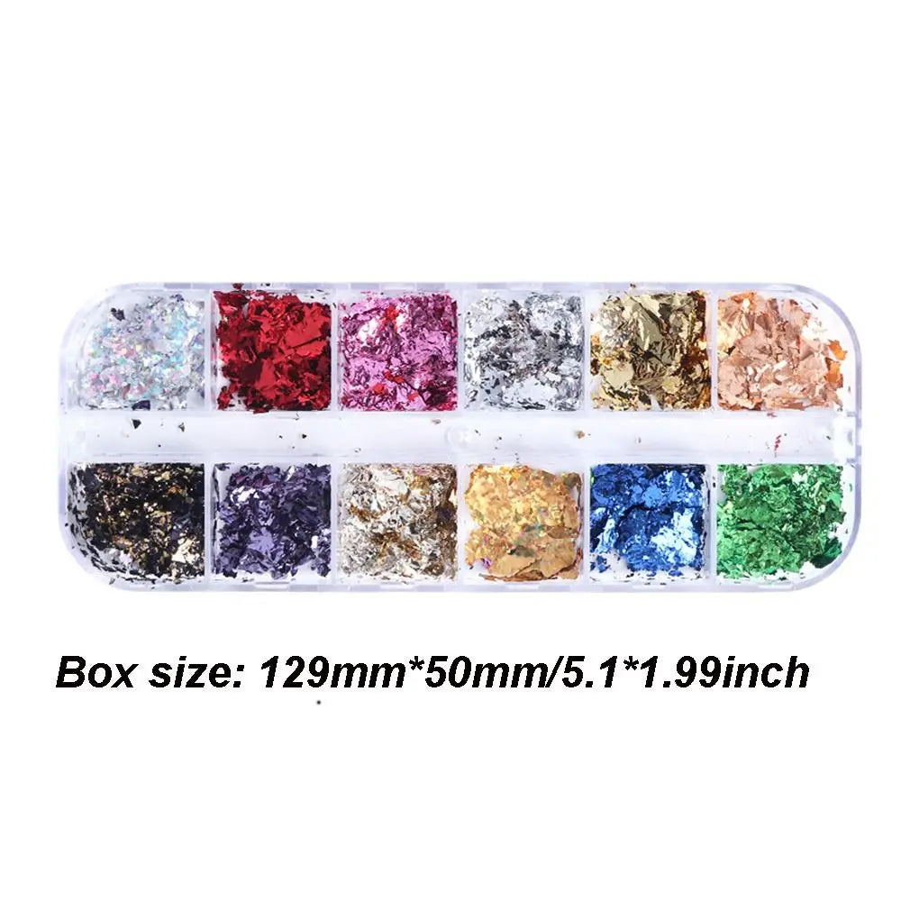 Holographic Nail Glitter Foils | 3D Sequin Nail Art Charms Nail Glitter Foils QXL