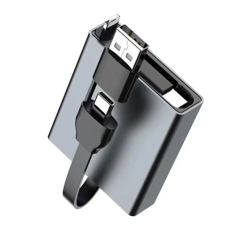 4-in-1 Retractable USB Cable 66W Fast Charging – Type-C & More USB Charging Cable QXL
