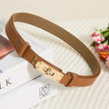 Women's Slim PU Waist Belt | Alloy Twist Buckle Adjustable Women's Waist Belt QXL 1pcs