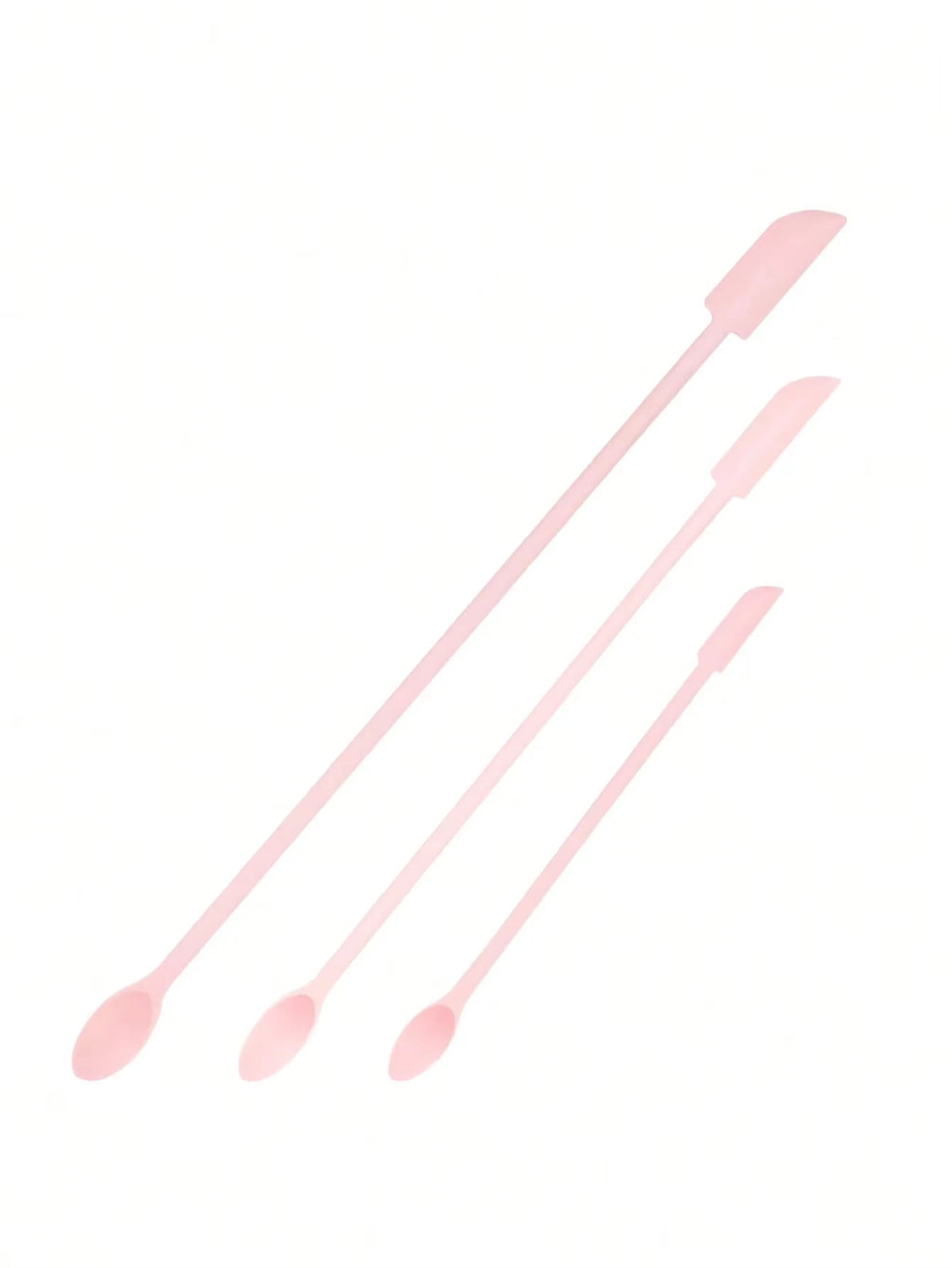 3-Pack Double-Headed Silicone Bottle & Jar Makeup Scraper Makeup Scraper Tool QXL 3Pcs Pink