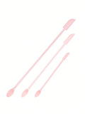 3-Pack Double-Headed Silicone Bottle & Jar Makeup Scraper Makeup Scraper Tool QXL 3Pcs Pink