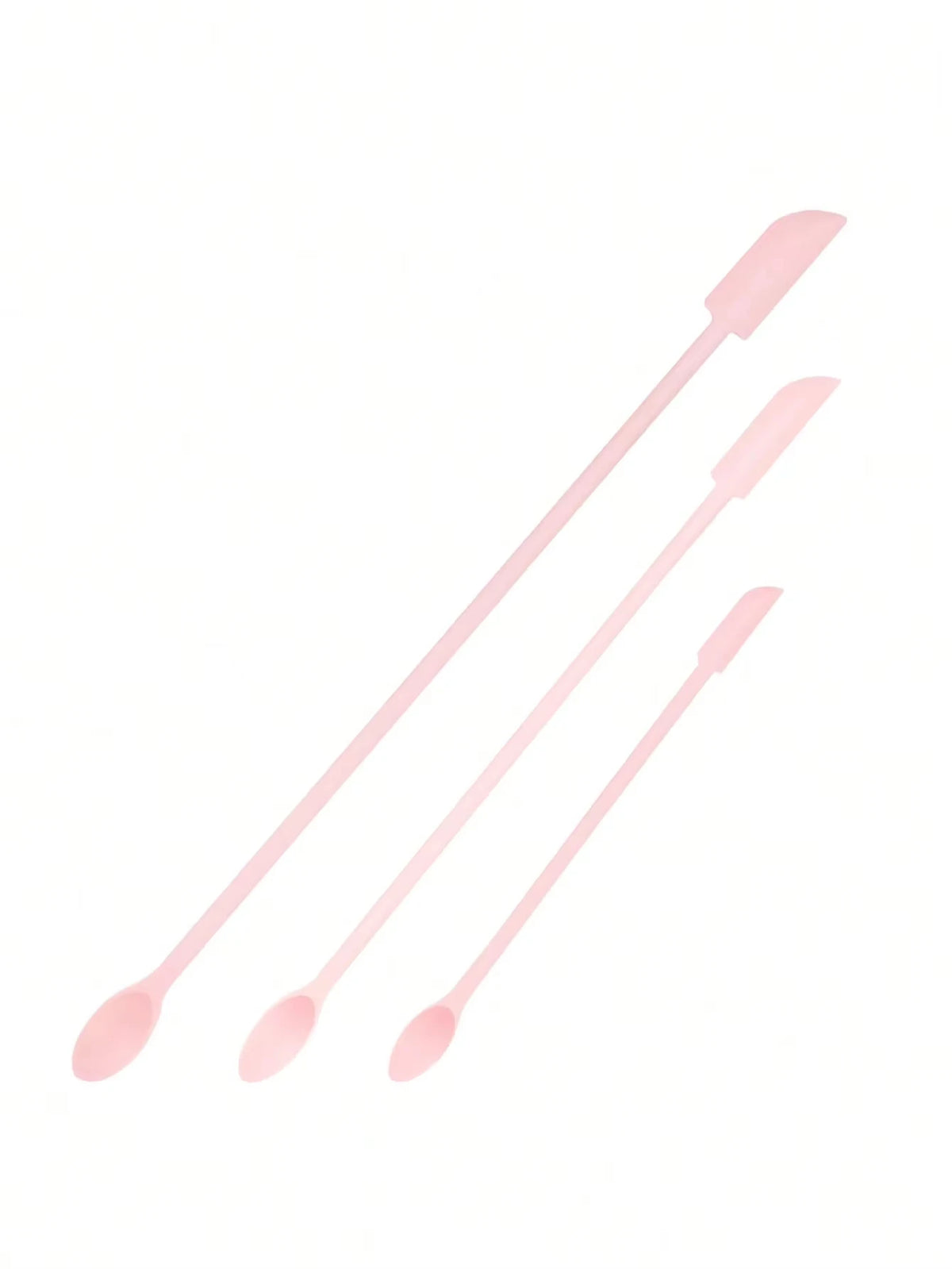 3-Pack Double-Headed Silicone Bottle & Jar Makeup Scraper Makeup Scraper Tool QXL 3Pcs Pink