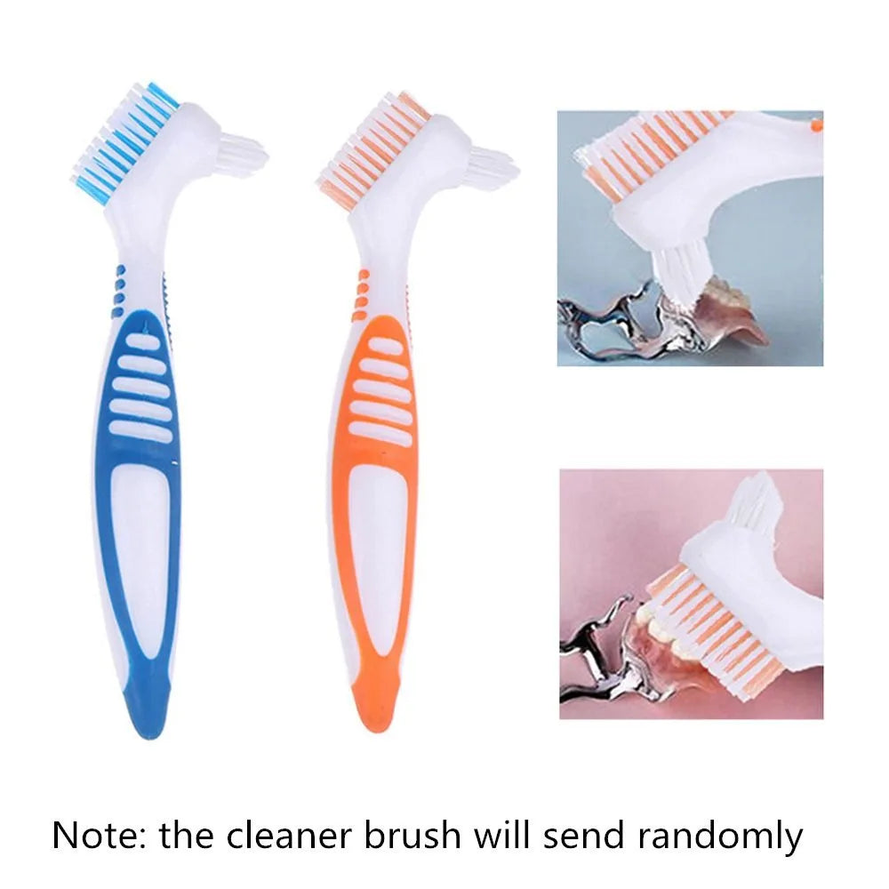 Travel Double-Layer Denture Case Box with Cleaner Brush Denture Storage Case QXL